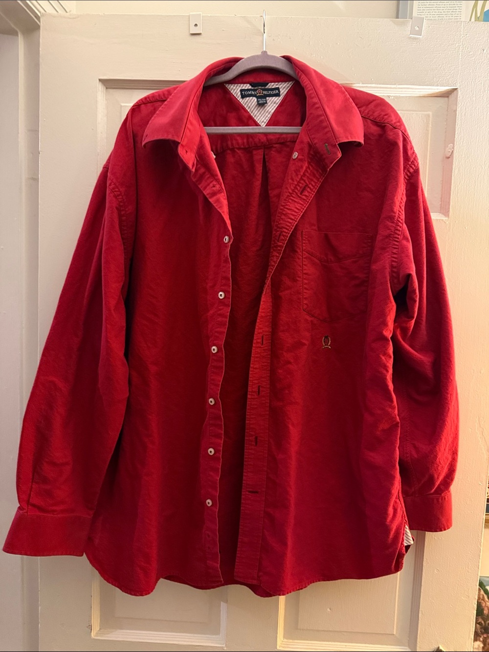 Tommy Hilfiger Men's Red Button-Down Shirt